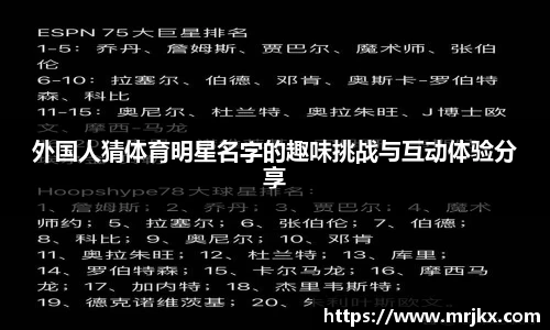 外国人猜体育明星名字的趣味挑战与互动体验分享